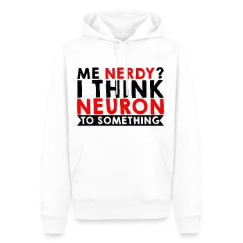 Moi Nerdy, je pense neurone à quelque chose 3 - Sweat à capuche Premium bio Homme - blanc - Devant - Nico (187cm)