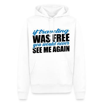 Si voyager était gratuit, je ne me reverrais jamais 3 - Sweat à capuche Premium bio Homme - blanc - Devant - Nico (187cm)