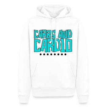 Glucides et cardio 4 - Sweat à capuche Premium bio Homme - blanc - Devant - Nico (187cm)