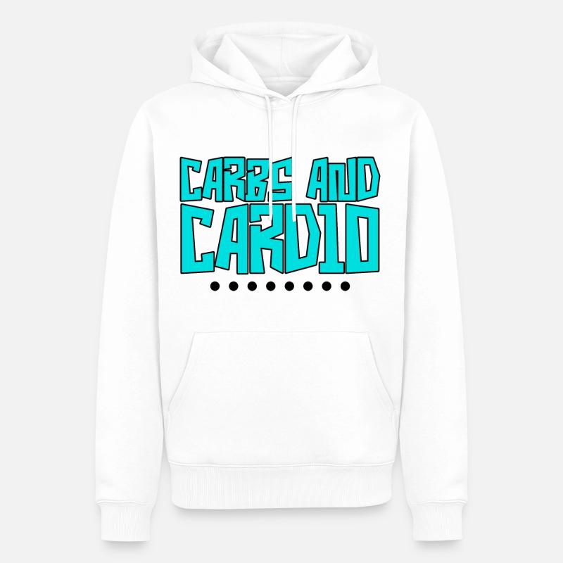 Glucides et cardio 4 - Sweat à capuche Premium bio Homme - blanc