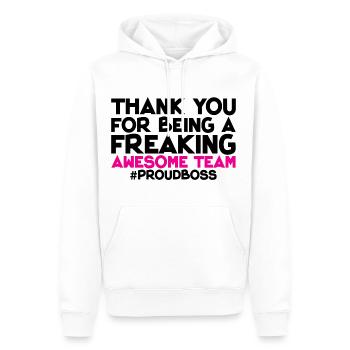 Thank You For Being A Freaking Awesome Team 1 - Männer Premium Bio Hoodie - Weiß - Vorne - Nico (187cm)