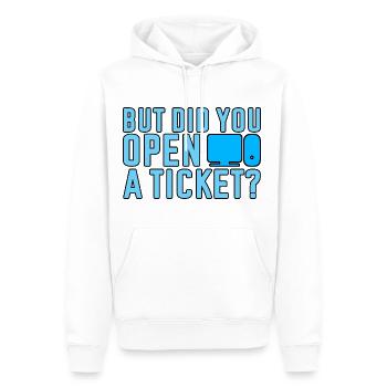 But Did You Open A Ticket 2 - Men’s Premium Organic Hoodie - white - Front - Nico (187cm)