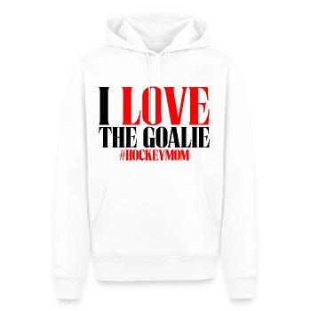 I Love The Goalie #hockeymom - Männer Premium Bio Hoodie - Weiß - Vorne - Nico (187cm)