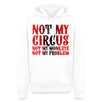Pas mon cirque Pas mes singes Pas mon problème 3 - Sweat à capuche Premium bio Homme - blanc - Devant - Nico (187cm)