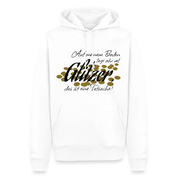 Auf Boden liegt Glitzer Tatsache Spruch Geschenk - Männer Premium Bio Hoodie - Weiß - Vorne - Nico (187cm)