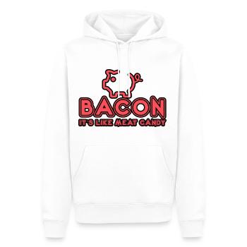 Bacon It's Like Meat Candy 3 - Men’s Premium Organic Hoodie - white - Front - Nico (187cm)