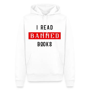 I Read Banned Books 28 - Männer Premium Bio Hoodie - Weiß - Vorne - Nico (187cm)