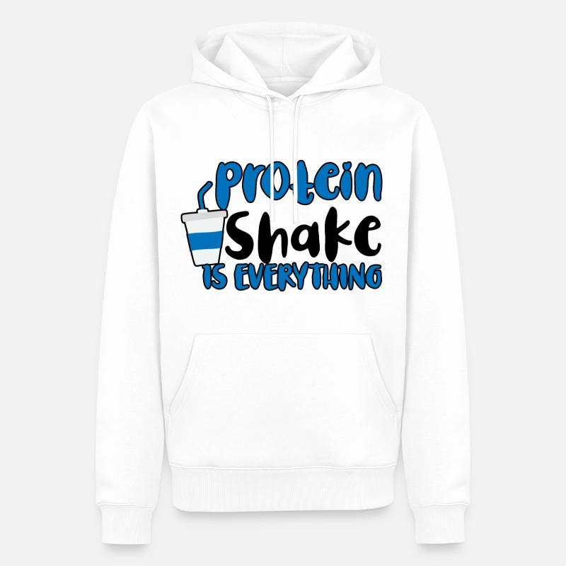 Protein Shake Is Everything 2 - Männer Premium Bio Hoodie - Weiß