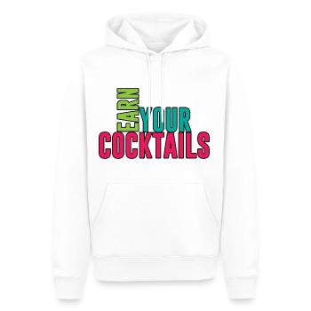 Gagnez vos cocktails 3 - Sweat à capuche Premium bio Homme - blanc - Devant - Nico (187cm)