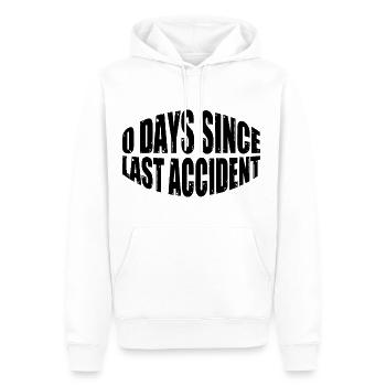 0 jours depuis le dernier accident 24 - Sweat à capuche Premium bio Homme - blanc - Devant - Nico (187cm)