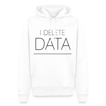 I Delete Data 4 - Men’s Premium Organic Hoodie - white - Front - Nico (187cm)