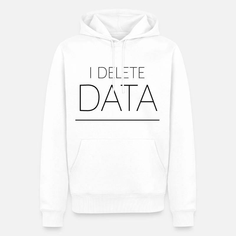 I Delete Data 4 - Männer Premium Bio Hoodie - Weiß