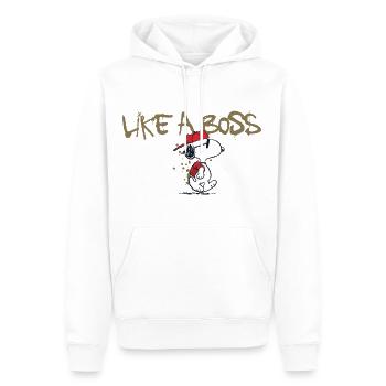Peanuts Snoopy Like A Boss - Men’s Premium Organic Hoodie - white - Front - Nico (187cm)