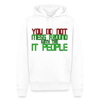 You Do Not Mess Around With The It People 3 - Men’s Premium Organic Hoodie - white - Front - Nico (187cm)