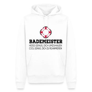 Maître-nageur - Sweat à capuche Premium bio Homme - blanc - Devant - Nico (187cm)