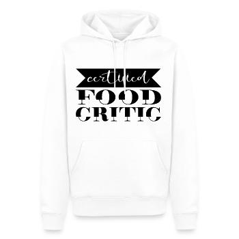 Certified Food Critic - Men’s Premium Organic Hoodie - white - Front - Nico (187cm)