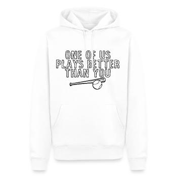 One Of Us Plays Better Than You 3 - Men’s Premium Organic Hoodie - white - Front - Nico (187cm)