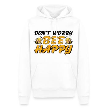 Don't Worry Bee Happy 30 - Men’s Premium Organic Hoodie - white - Front - Nico (187cm)