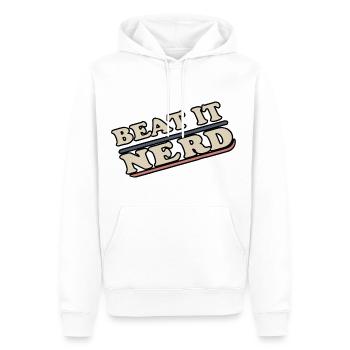 Battez-le Nerd 18 - Sweat à capuche Premium bio Homme - blanc - Devant - Nico (187cm)