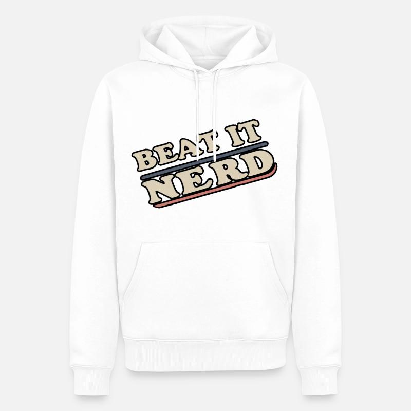 Battez-le Nerd 18 - Sweat à capuche Premium bio Homme - blanc