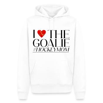 I Love The Goalie #hockeymom 2 - Männer Premium Bio Hoodie - Weiß - Vorne - Nico (187cm)