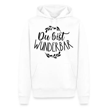 Du bist wunderbar - Männer Premium Bio Hoodie - Weiß - Vorne - Nico (187cm)