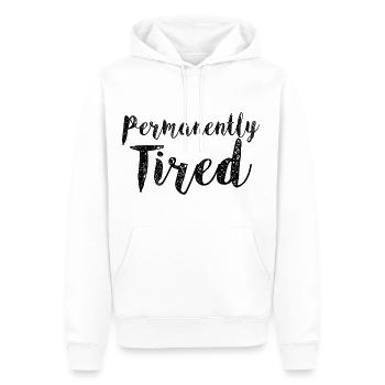 Permanently Tired 3 - Men’s Premium Organic Hoodie - white - Front - Nico (187cm)