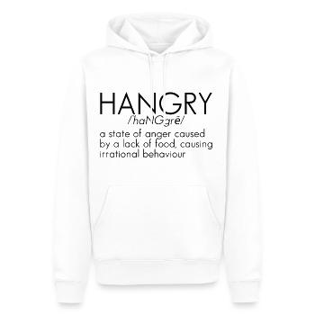 Hangry Definition 5 - Männer Premium Bio Hoodie - Weiß - Vorne - Nico (187cm)
