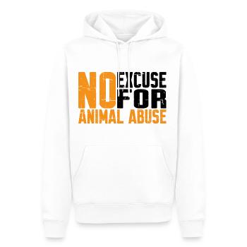 Aucune excuse pour la maltraitance des animaux 7 - Sweat à capuche Premium bio Homme - blanc - Devant - Nico (187cm)