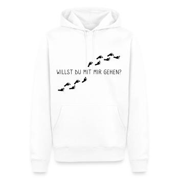 Willst du mit mir gehen? - Männer Premium Bio Hoodie - Weiß - Vorne - Nico (187cm)