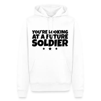 You're Looking At A Future Soldier 2 - Männer Premium Bio Hoodie - Weiß - Vorne - Nico (187cm)