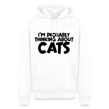 Je pense probablement aux chats - Sweat à capuche Premium bio Homme - blanc - Devant - Nico (187cm)