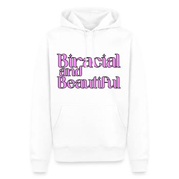 Biracial et beau - Sweat à capuche Premium bio Homme - blanc - Devant - Nico (187cm)