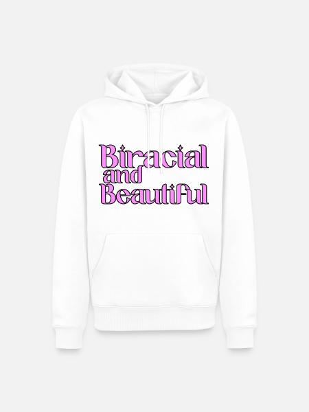 Biracial et beau - Sweat à capuche Premium bio Homme - blanc