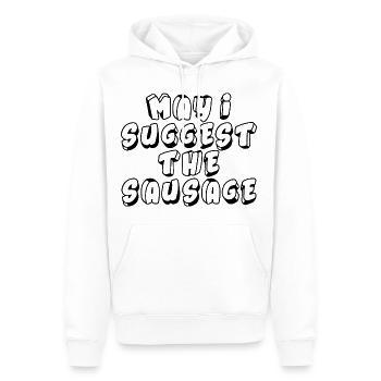 Puis-je suggérer la saucisse 4 - Sweat à capuche Premium bio Homme - blanc - Devant - Nico (187cm)