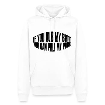 Si tu me frottes les fesses, tu peux tirer mon porc 8 - Sweat à capuche Premium bio Homme - blanc - Devant - Nico (187cm)