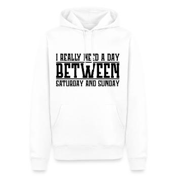 I Really Need A Day Between Saturday And Sunday 4 - Männer Premium Bio Hoodie - Weiß - Vorne - Nico (187cm)