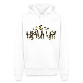 Un rêve est un souhait que votre cœur fait 6 - Sweat à capuche Premium bio Homme - blanc - Devant - Nico (187cm)