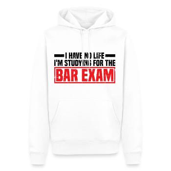 Je n’ai pas de vie j’étudie pour l’examen du barreau 4 - Sweat à capuche Premium bio Homme - blanc - Devant - Nico (187cm)