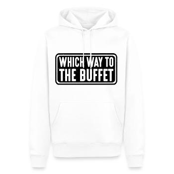 Which Way To The Buffet 18 - Männer Premium Bio Hoodie - Weiß - Vorne - Nico (187cm)