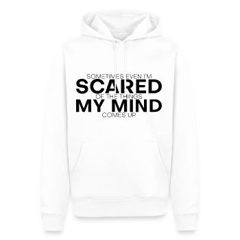 Même j’ai peur des choses que mon surgit 3 - Sweat à capuche Premium bio Homme - blanc - Devant - Nico (187cm)