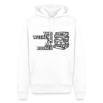 This Weekend, I'm All Booked 2 - Männer Premium Bio Hoodie - Weiß - Vorne - Nico (187cm)