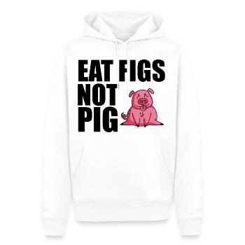 Eat Figs Not Pigs 3 - Men’s Premium Organic Hoodie - white - Front - Nico (187cm)
