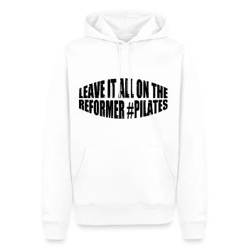 Leave It All On The Reformer #Pilates 16 - Männer Premium Bio Hoodie - Weiß - Vorne - Nico (187cm)