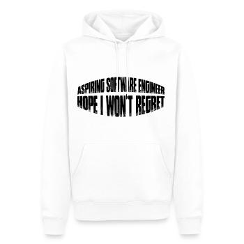 Aspiring Software Engineer, Hope I Won't Regret 4 - Men’s Premium Organic Hoodie - white - Front - Nico (187cm)