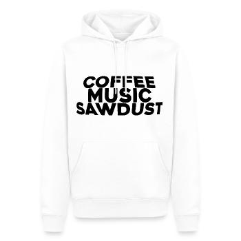 Coffee Music Sawdust - Men’s Premium Organic Hoodie - white - Front - Nico (187cm)