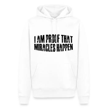 I Am Proof That Miracles Happen 12 - Männer Premium Bio Hoodie - Weiß - Vorne - Nico (187cm)