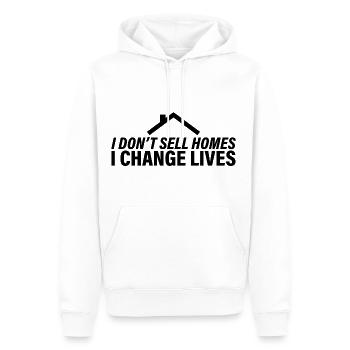 I Don't Sell Homes, I Change Lives 2 - Männer Premium Bio Hoodie - Weiß - Vorne - Nico (187cm)