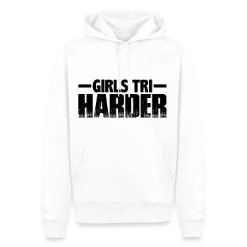 Girls Tri Harder 7 - Men’s Premium Organic Hoodie - white - Front - Nico (187cm)