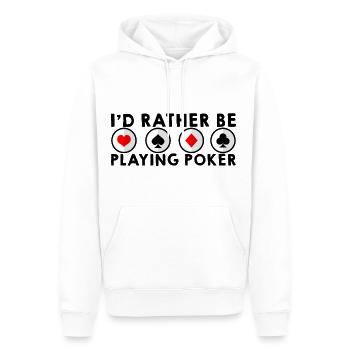 I'd Rather Be Playing Poker - Männer Premium Bio Hoodie - Weiß - Vorne - Nico (187cm)